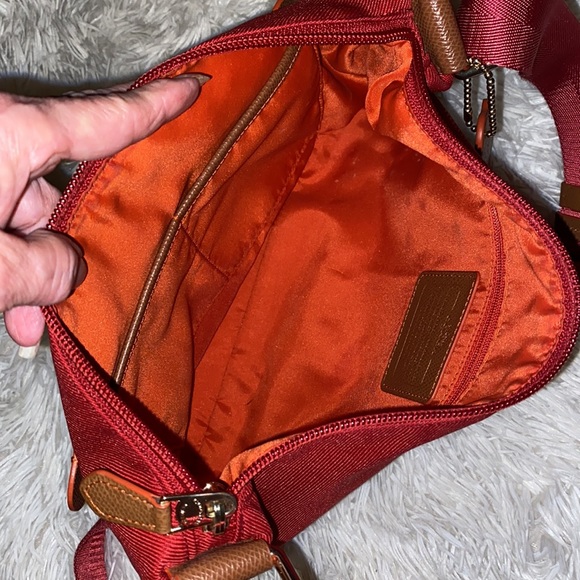 Coach Red Canvas & brown leather bag adjustable shoulder strap - Picture 7 of 11